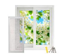 Ventanas corredizas de aleación de aluminio para sótano con pantalla, 24 x 21 pulgadas, color blanco, vidrio templado de 5 mm, bloqueo seguro para garaje, cobertizo, granero, casa de juegos, ventanas