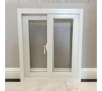 Ventanas corredizas de reemplazo for sótanos con mosquitero y vidrio templado, marco de aleación de aluminio, for baños, cobertizos, garajes y graneros.(33inx19in)