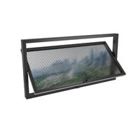 Ventanas corredizas rectangulares de Vidrio con rotación de 360° para cobertizo, de Metal, fáciles de Instalar para baños Interiores y sótanos (Negras, 80 x 40 cm)