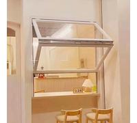 Ventanas De Aluminio Y Vidrio Templado For Food Trucks, Plegables, De Doble Hoja, Con Ángulo De Inclinación De Hasta 85 Grados, Resistentes A La Lluvia.(White,20x32in(50.8x81.2cm))