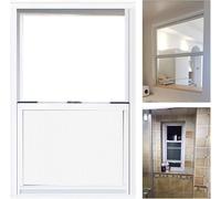 Ventanas De Sótano Cobertizos Ventana Pequeña - Blanca, Reemplazo De Ventanas For El Hogar, Ventana Corredera Vertical Con Pantalla Y Vidrio Templado(27x40in/69x102cm)