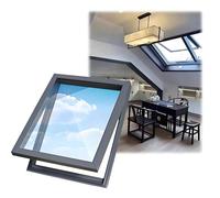 Ventanas de Techo con tragaluz de Doble Capa de Vidrio Templado, Pozo de luz para Techo de ático para Garaje/sótano/ático/habitación Oscura, Cubierta de Aluminio (36x17)