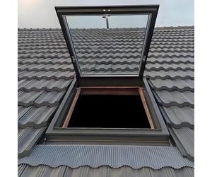 Ventanas De Techo Para Casa, Trampilla De Techo Con Vidrio Reforzado, Ventana De Aluminio Con Película Solar Y Guantes, Claraboya Personalizable Para Áticos, Solarios Y Sótanos(LxW 70x60cm/27.6x23.6in