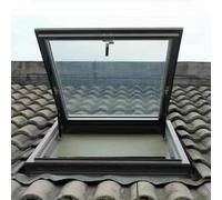 Ventanas de techo plano de aluminio y tragaluces con salida de emergencia, diseño resistente a la intemperie para sótanos e invernaderos tamaño A01, 85 x 85 cm, solución elegante