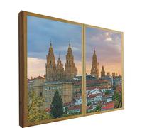 Ventanas Falsas con Luz Leds Vistas a la Catedral de Santiago de Compostela 70 x 90 cms
