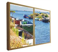 Ventanas Falsas Decorativas Iluminada Barcas en el Delta del Ebro