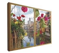 Ventanas Falsas Decorativas Iluminada Vistas al Riu Onyar Girona 70 x 90 cms