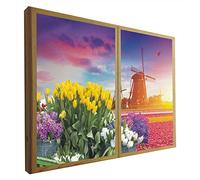 Ventanas Falsas Decorativas Retroiluminadas Campo de Tulipanes