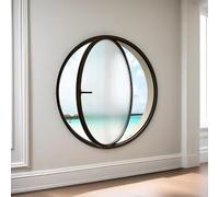 Ventanas giratorias Redondas de Vidrio, Ventana de Ojo de Buey giratoria Redonda de aleación de Aluminio con película de protección Solar y Guantes, con Vidrio Templado para pastelería (negr