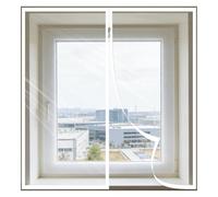 Ventanas Protector Termico Ventanas 111 x 160 cm con Cremallera Laminas Térmico Autoadhesivo Protección contra El Frio para Apartamento, Blanco