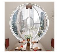 Ventanas Redondas de Cristal pivotantes, de 40, 50, 60, 70, 80, 90 o 100 cm de diámetro, para casetas de jardín o Casas, con Apertura y rotación de 360°, con manijas (Blanco - 74 cm de diáme