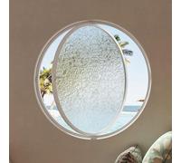 Ventanas Redondas giratorias para cobertizos Que se abren 360° Alrededor de la Ventana de Vidrio Templado para casa, ático, Cocina, Estudio, Dormitorio (Blanco, 80 cm/31,5 Pulgadas)