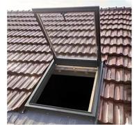 ventanas Tragaluz de ventana de techo, cubierta de tragaluz de salida de aluminio con vidrio templado, iluminación de techo plano, ventana de pozo for Loft claraboya(98 * 118cm)