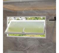 Ventanas Ventana de Baño Pivotante de 360 grados con Vidrio Estriado, Ventana de Travesaño de Cobertizo con Manija, Ventanas de Reemplazo Rectangulares, Ventana Empotrada para Garaje/oficina(White,9