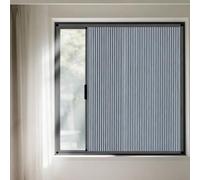 Ventanas Ventana Plisada Corredera y Plegable con Manija, Ventanas Tipo Acordeón con Persiana Celular Opaca, Ventana Corredera Horizontal(33x33in/85x85cm)