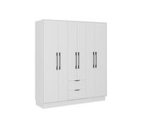 Vente-unique-Armario 6 Puertas y 2 cajones - L162 - Blanco - FEOVA