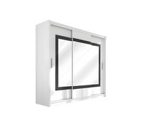 Vente-unique - Armario con 3 Puertas correderas - con Espejo - L250 cm - Blanco - AUTLAN