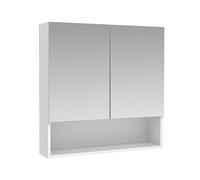 Vente-unique-Armario de Pared para el Cuarto de baño con Espejo y Estante - ZUMPA - Blanco