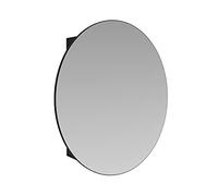 Vente-unique-Armario de Pared para el Cuarto de baño Ovalado con Espejo - RURI - Negro