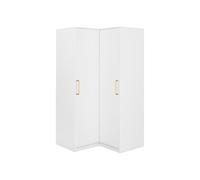 Vente-unique-Armario esquinero 2 Puertas - L115 cm - Blanco - Lizandro