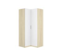 Vente-unique - Armario Kalony - L 96.9cm x A 51.4cm x H 203.5cm - melamina - Color Natural Claro, Blanco