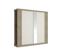Vente-unique Armario ñ 2 Puertas correderas ñ con Espejo ñ 231 cm ñ Color: Natural y Marfil ñ ADALRIK II