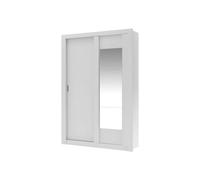 Vente-unique-Armario PETTERI - 2 Puertas correderas - con Espejo - Ancho.152 cm - Blanco