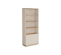 Vente-unique - Biblioteca con 2 puertas y 4 nichos - Beige y Natural - Lotura