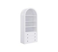 Vente-unique - Biblioteca con 3 cajones y 4 compartimentos de MDF - Blanco - Maralyn