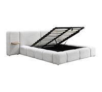 Vente-unique - Cama con canapé abatible 2 plazas Vilaco - poliéster - Beige