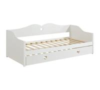 Vente-unique - Cama diván 2 plazas Dastiva - Pino - Blanco