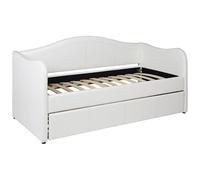Vente-unique - Cama Nido - Banco Mathilde - 2x90x190cm - Piel sintética - Blanco