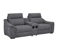 Vente-unique-CanapÈ 2 Places Relax Èlectrique en Tissu Gris VERETO