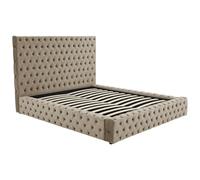 Vente-unique-Canapé abatible chéster 160 x 200 cm - Terciopelo - Topo - DULENI