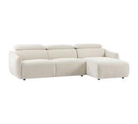 Vente-unique - CanapÈ d'angle Droit en Tissu Chenille Beige TAZIZA