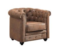 Vente-unique Chesterfield Microfibre Armchair Vintage Look