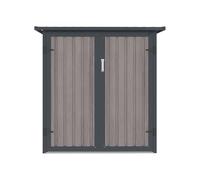 Vente-unique - Cobertizo de metal galvanizado para bicicleta, efecto madera, 2,8 m² para 2 bicicletas - Niki