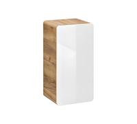Vente-unique - Columna de baño Aruba - L 35cm x A 32cm x H 68cm - MDF - Color Natural Claro, Blanco