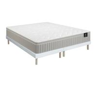 Vente-unique-Conjunto 180 x 200 cm somier con arcÛn tapizado + colchÛn de Espuma y Gel viscoel·Stico 7 Zonas Grosor 22cm - SOMIRA de YSM…E
