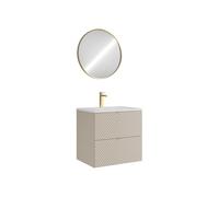 Vente-unique - Conjunto de baño Dorioni - L 60cm x A 46cm x H 61.6cm - MDF - Beige