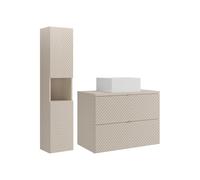 Vente-unique - Conjunto de baño Dorioni - L 80cm x A 46.5cm x H 61.6cm - MDF - Beige