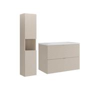 Vente-unique - Conjunto de baño Dorioni - L 80cm x A 46.5cm x H 61.6cm - MDF - Beige