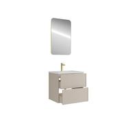Vente-unique - Conjunto de baño Ondil - L 60cm x A 45cm x H 60cm - MDF - Beige