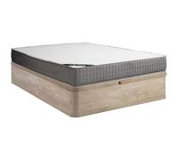 Vente-unique-Conjunto de canapÈ abatible de 140 x 190 cm Natural Claro + colchÛn de Espuma con Acolchado de Memoria 11 Zonas ESP.22cm - DANEVO de YSM…E