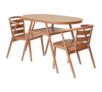 Vente-unique - Conjunto de Mesa y sillas para jardín 2 plazas Adea - Aluminio - cobrizo