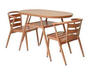 Vente-unique - Conjunto de Mesa y sillas para jardín 2 plazas Adea - Aluminio - cobrizo