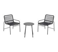 Vente-unique - Conjunto de salón para jardín 2 plazas Kanao - Metal - Negro