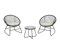 Vente-unique - Conjunto de salón para jardín 2 plazas Pisale - Resina - Negro