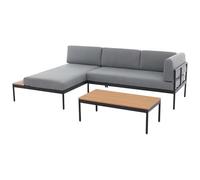 Vente-unique - Conjunto de salón para jardín 3 plazas Guiomar - Aluminio - Color Natural Claro