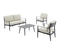 Vente-unique - Conjunto de salón para jardín 4 plazas Tavinya - Aluminio - Gris Antracita